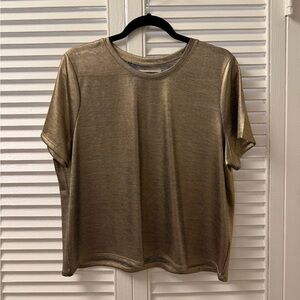 Anthropologie Metallic Gold Women's Top